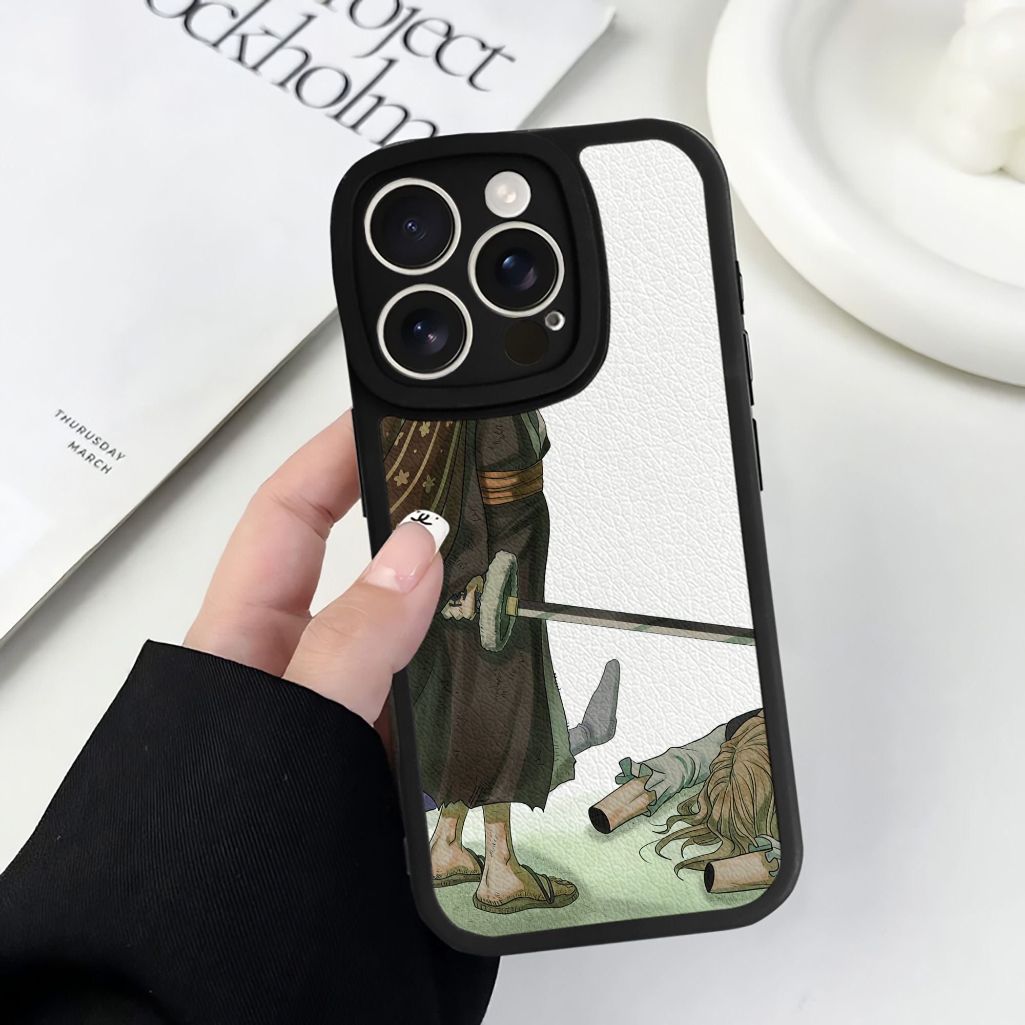 （画像用） ワンピース ONE PIECE 【iPhone 16シリーズ対応】シリコンスマホケース（レザー調） 材質：シリコン